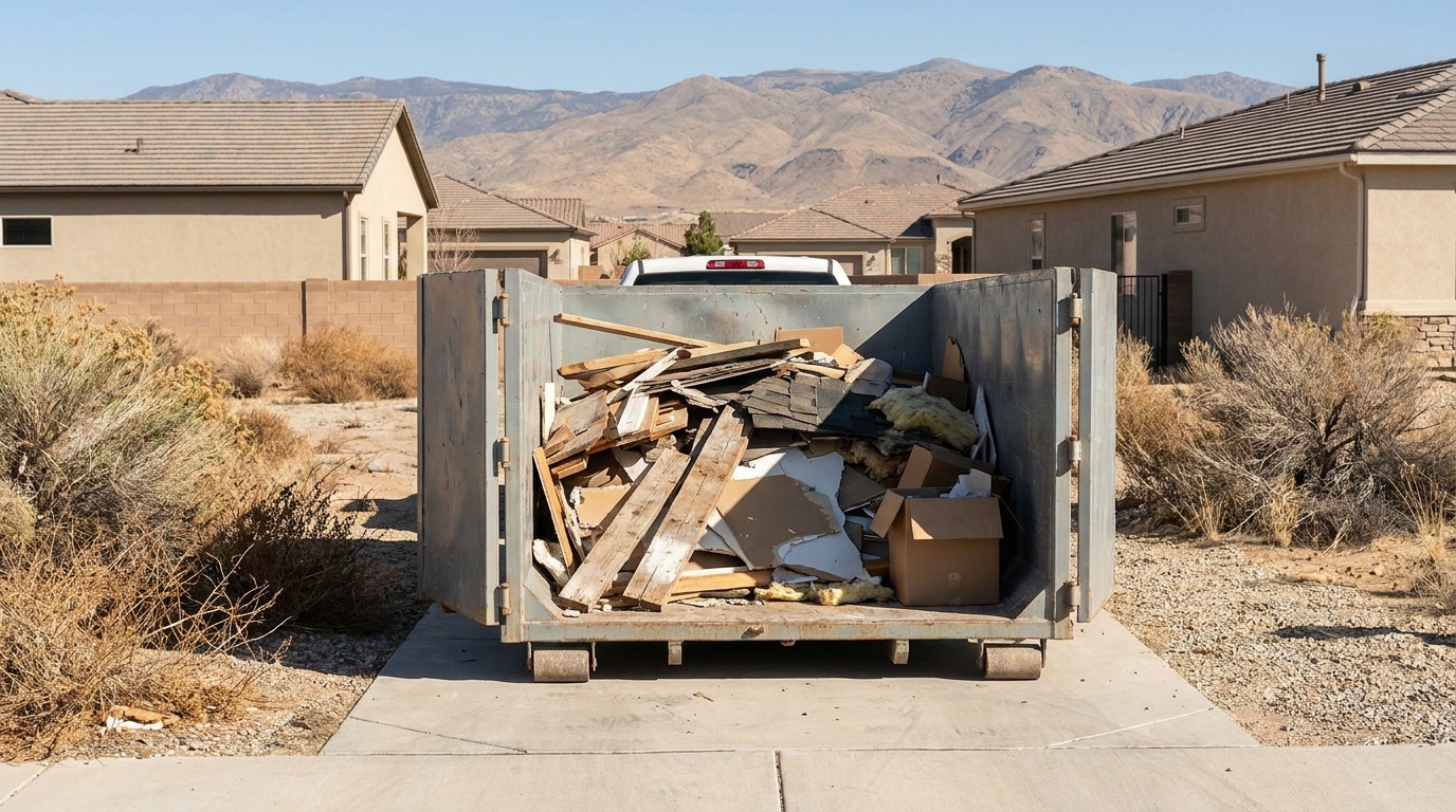 Loaded 20 yard dumpster in Roseville, CA